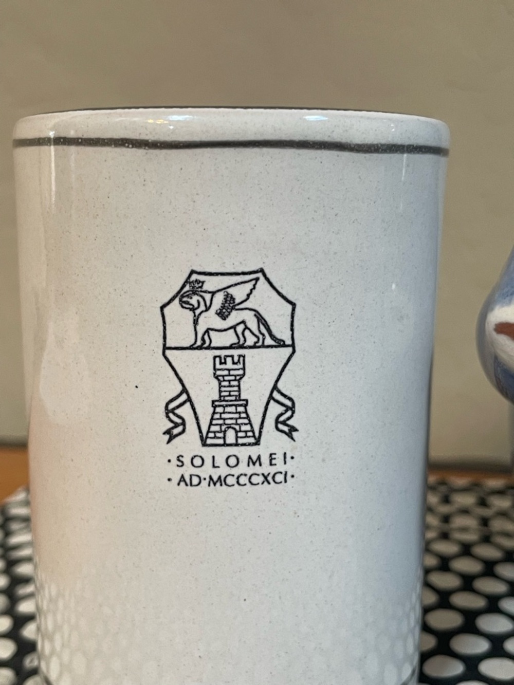 Rare Brunello Cucinelli artisan crafted ivory ceramic coffee mugs logo tumblers